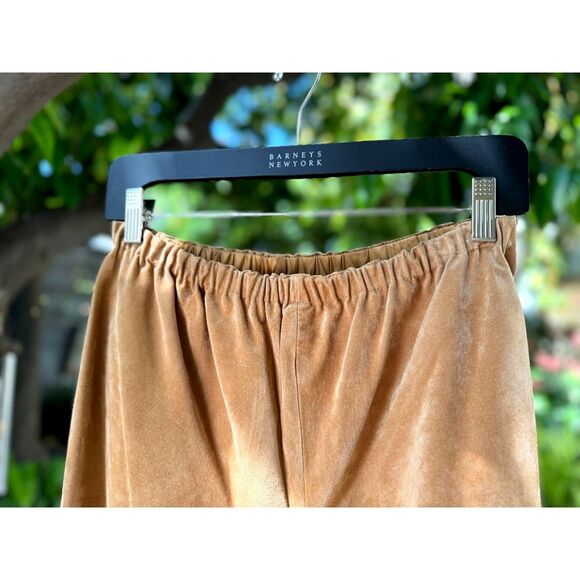 Sienna Studio Camel !00% Suede Leather Fully Lined Elastic Waistband Pants SZ L - Picture 3 of 10